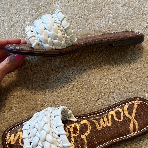 Sam Edelman Giada braided white leather slide sandal shoe size 9.5 shoe - Picture 4 of 7